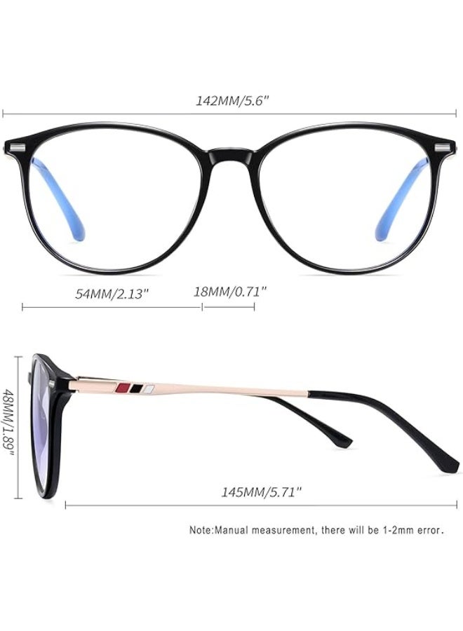 Joopin Blue Light Glasses for Men Women, Retro Round Frame Glasses Transparent Anti Blue Light Eyewear - Image 4