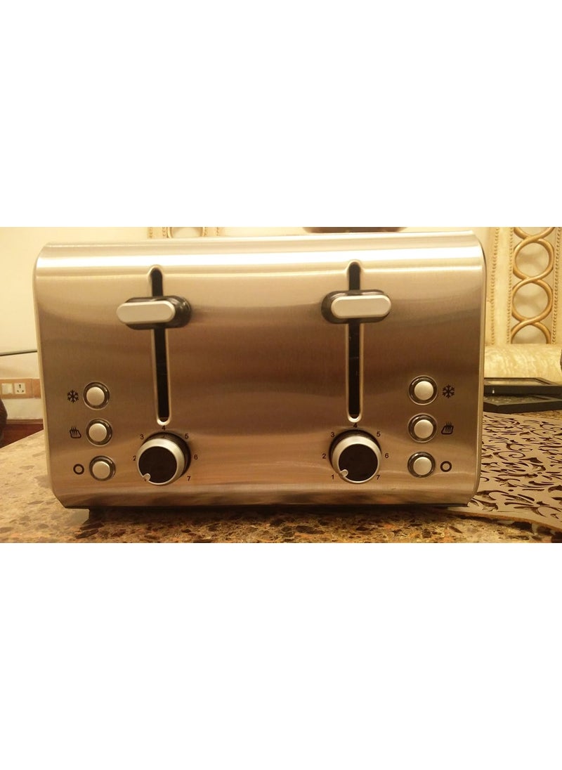 AMERICAN MICRONIC AMERICAN MICRONIC Stainless Steel Automatic 4Slice 2 In 1 PopUp Toaster Stainless Steel Body 1600 WattsTSS2  - Image 3