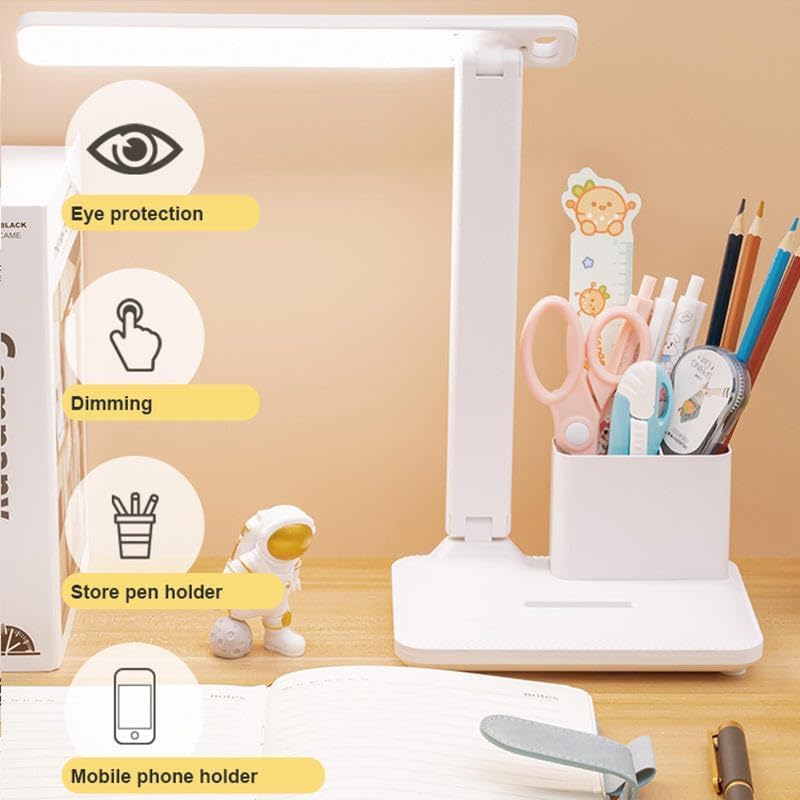 FING Led Desk Lamp Touch Control OnOff Student Study Table Night Eye Protection Portable Reading Light with 3 Lighting Step with Pen Holder - Image 5