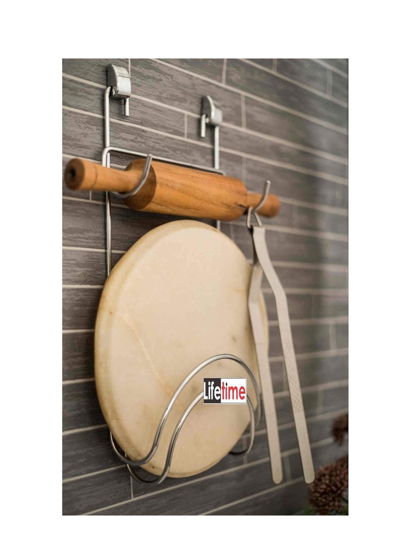 LIFE TIME Heavy Duty, Nano-Coated, No Screws Visible Metal Chakla Belan Stand