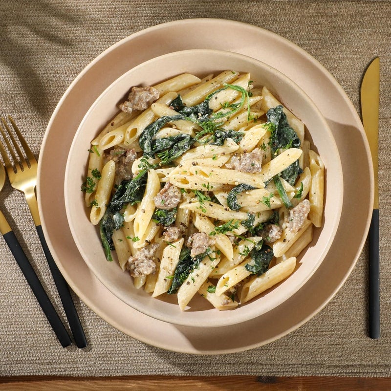 Gibson Soho Lounge طقم غيبسون سوهو لاونج باسكو 16 قطعة خدمة لـ 4 أطباق وأوعية مزدوجة بتقنية التزجيج التفاعلي من الخزف الحجري باللون الكريمي - Image 4