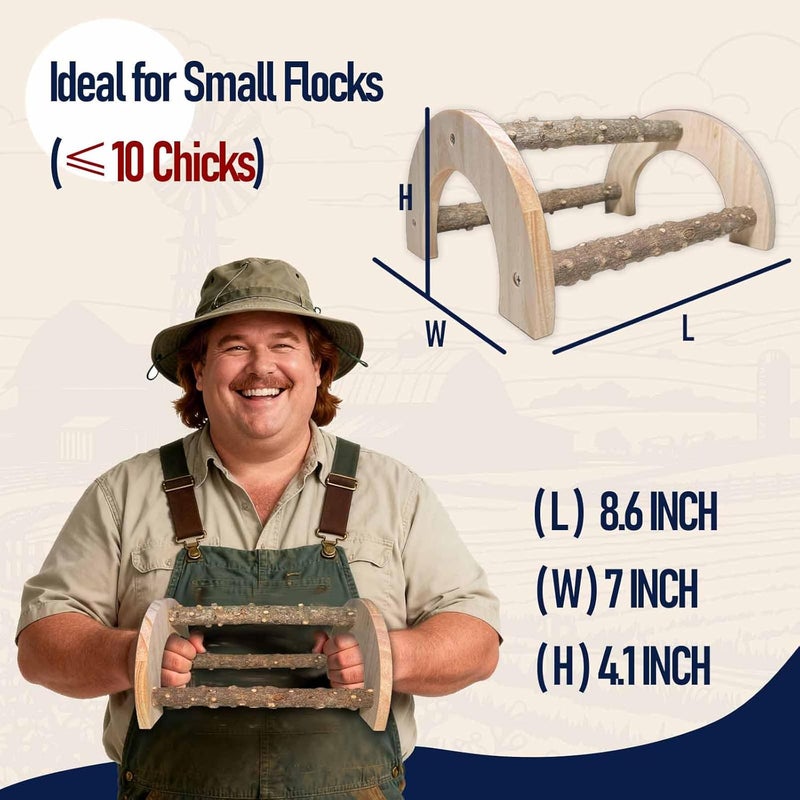WORLEYX Chick Perch - Natural Wood Chick Roosting Bar for Brooder, Baby Chicken Supplies （1 Pack） - Image 5