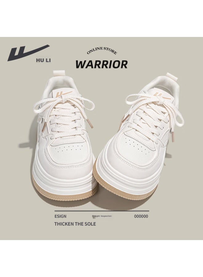 Pull Back Huili Women's Shoes, Spring Thick-soled Heightening White Sneakers, Versatile Student Canvas Shoes, Comfortable Casual Shoes For Women, Mizong Color, Size 35 - Image 2