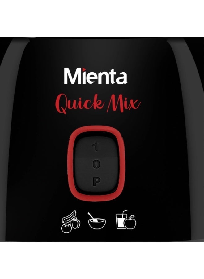Mienta Quick Mix Countertop Blender, 1.75 Liter, 600 Watt, Black - BL1281G - Image 5