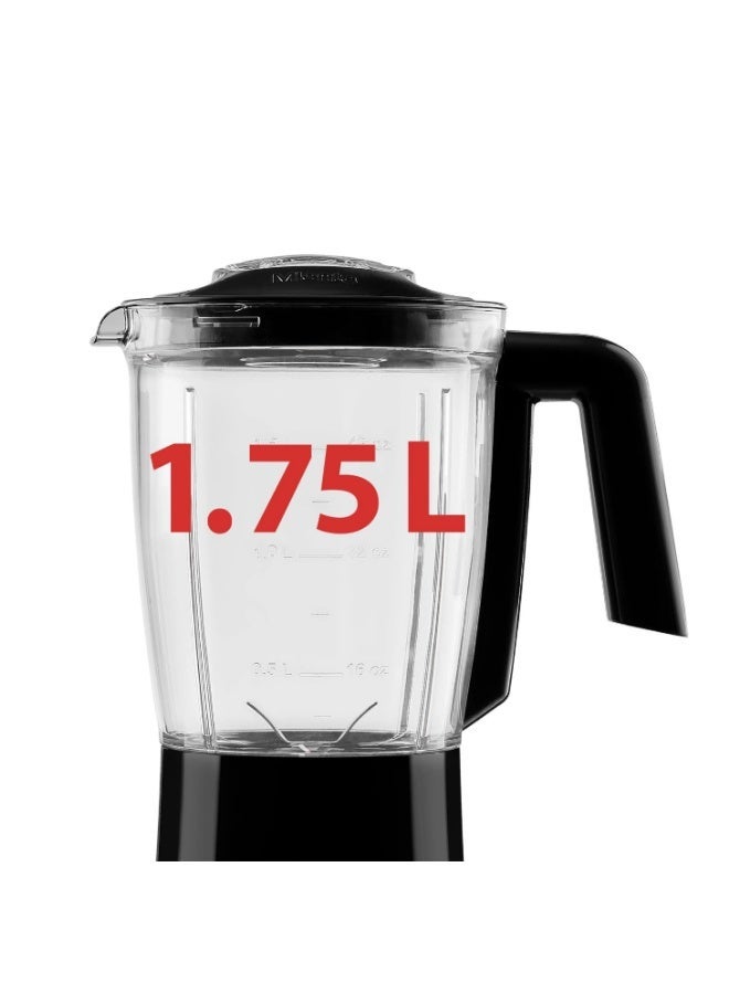 Mienta Quick Mix Countertop Blender, 1.75 Liter, 600 Watt, Black - BL1281G - Image 3