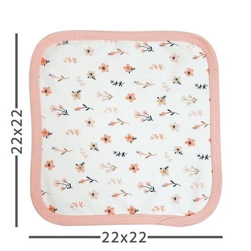 CUTE LANDINGS® New Born Baby Washable Reusable Muslin Cloth Handkerchief/Face Towel/Wash Cloth/Napkins/Toddlers/Infant/Gift Set/Essential/All Product/Cotton (Pack of 6) (Pack of 6) - Image 3