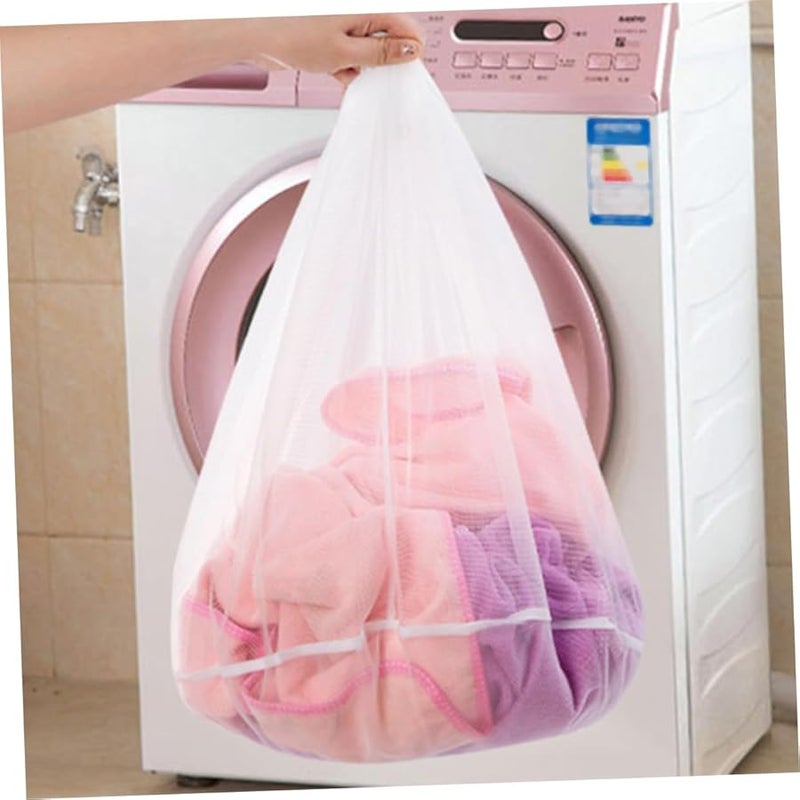 Thickened Mesh Laundry Bag Set 3pcs Drawstring Closure For Delicates Travel Home - Image 2