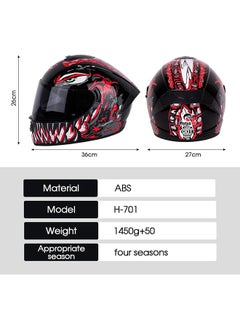 Arabest Motorcycle Helmet Full Face,Street Helmet Unisex Adult Cool Rider Equipment,Four Seasons Electric Bike Helmet,with Venom Pattern,Size M  - Image 3