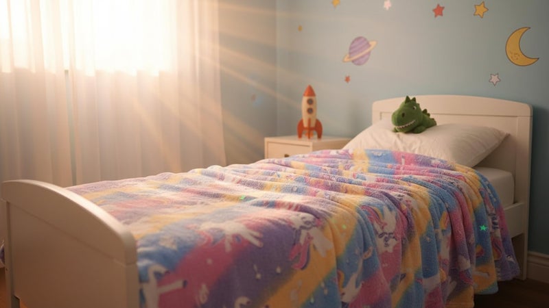 Butterthief Glow in The Dark Radium Blanket for Kids Super Soft & Warm Glowing Blanket for Toddler (100x150 cm, 0-8 Year) (Planet) - Image 3
