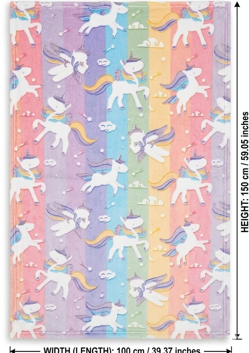 Butterthief Glow in The Dark Radium Blanket for Kids Super Soft & Warm Glowing Blanket for Toddler (100x150 cm, 0-8 Year) (Planet) - Image 2