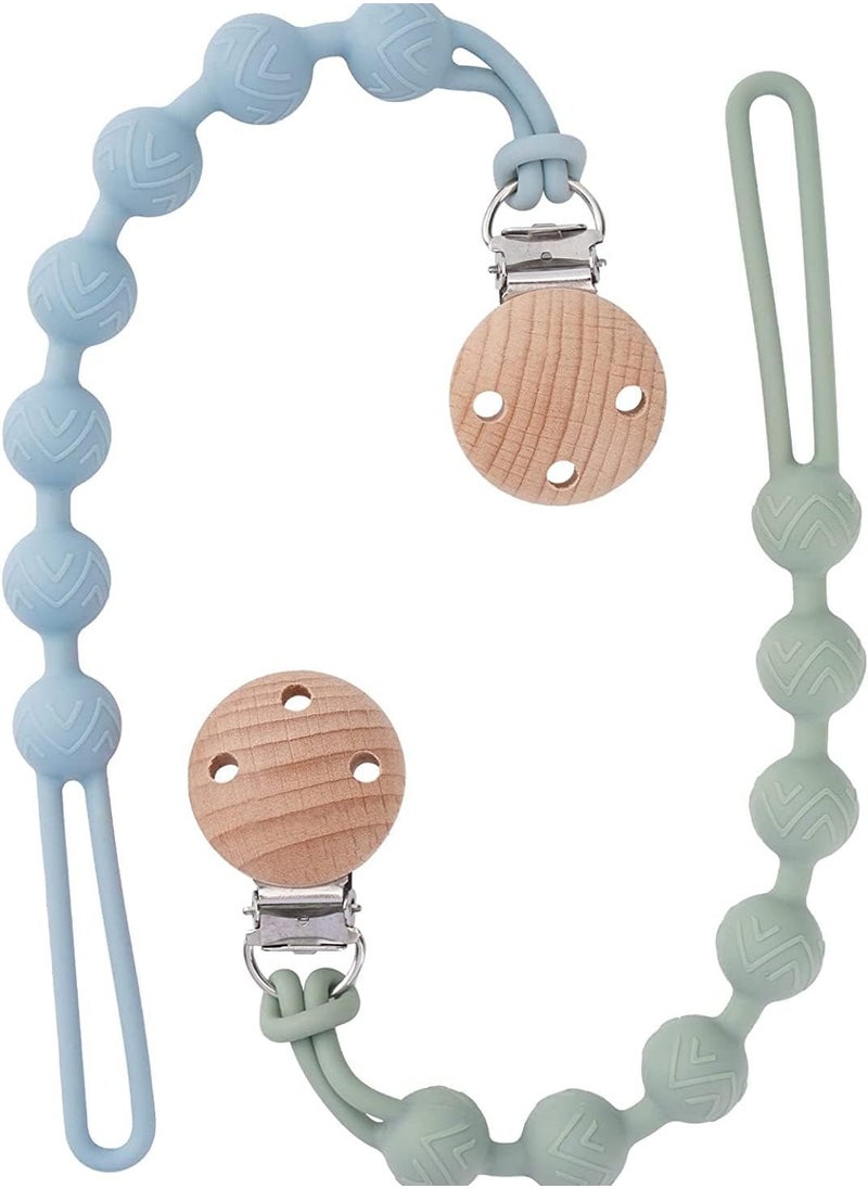 Gonice - Flexible One Piece Pacifier Holder Clips, Silicone Dummy Clips for Baby Boys and Girls, Fits Most Pacifiers and Teething Toys - Image 1