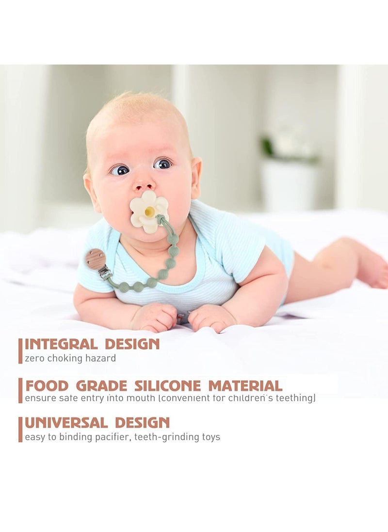 Gonice - Flexible One Piece Pacifier Holder Clips, Silicone Dummy Clips for Baby Boys and Girls, Fits Most Pacifiers and Teething Toys - Image 1