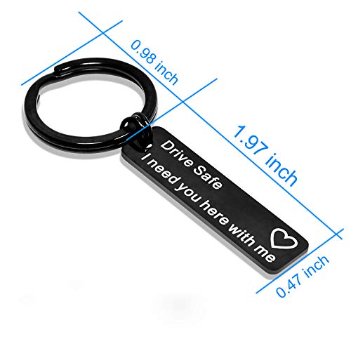 Elechobby Drive Safe Keychain I Need You Here With Me Gifts for Husband Dad Boyfriend Gifts Valentines Day Father's day BirthdayGift (Black-drive-Safe) - Image 3