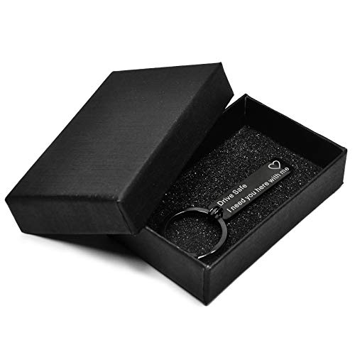 Elechobby Drive Safe Keychain I Need You Here With Me Gifts for Husband Dad Boyfriend Gifts Valentines Day Father's day BirthdayGift (Black-drive-Safe) - Image 5