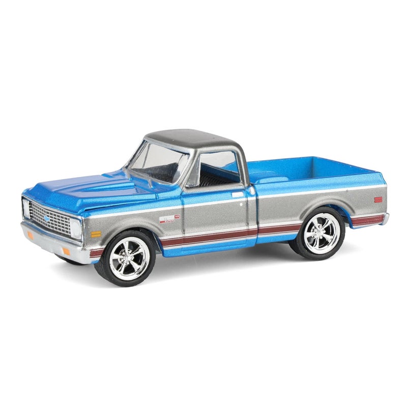 Greenlight 164 1972 Chevy C10 Cheyenne Short Bed Pickup Truck BlueGray Hobby Exclusive 30567 - Image 3