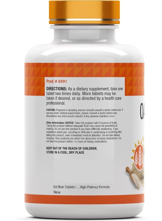 tnvitamins Oat Bran Tablets 100 Tablets x 1,000 MG per Tablet Oat Fiber Tablets Soluble And Dietary Fiber Supplement Supports Digestive Health And Healthy Cholesterol Levels* High Potency Formula - Image 3