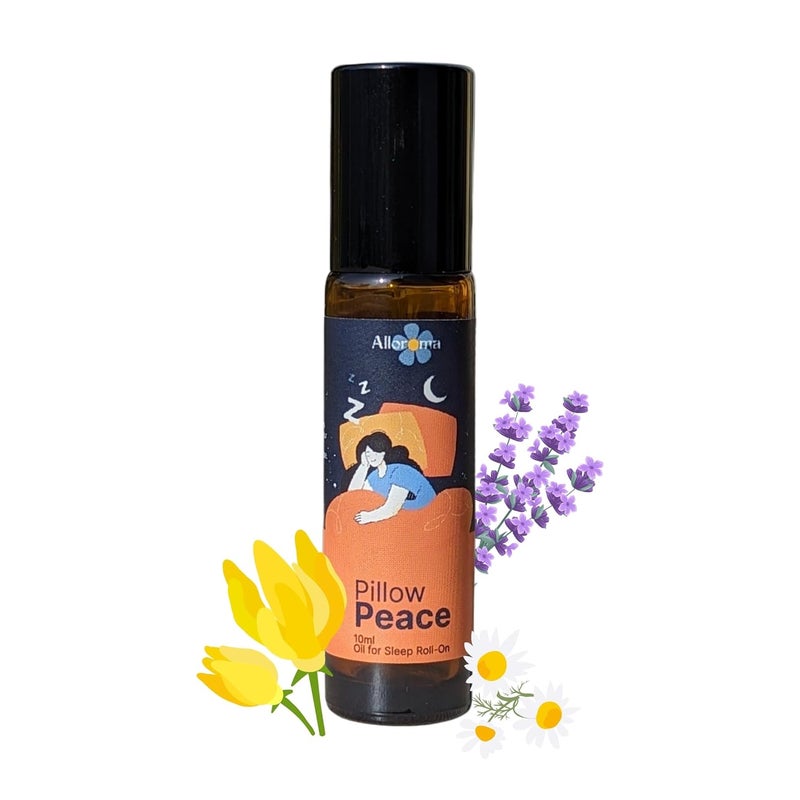 Alloroma Alloroma Pillow Peace Sleep Roll On for Deep Sleep Insomnia Aid Stress Anxiety Relief and Improves Sleep Quality 100 Natural Organic Lavender Oil Blend 10ml  - Image 1
