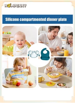 Hompenny Baby Silicone Feeding Set | Food-Grade Material | Comes with Portable Bib | Ideal for Baby-Led Weaning  - Image 2