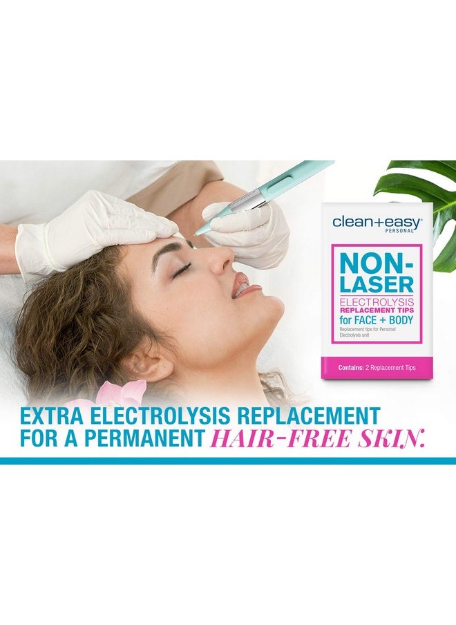 Clean + Easy Clean + Easy Non-Laser Electrolysis Replacement Tips for Face & Body, Pack of 2  - Image 2