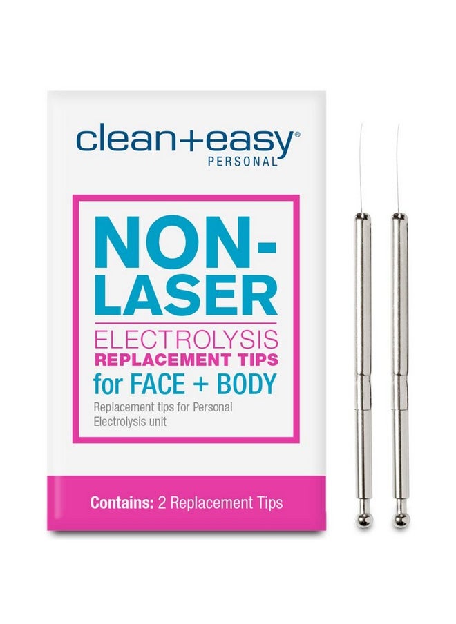 Clean + Easy Clean + Easy Non-Laser Electrolysis Replacement Tips for Face & Body, Pack of 2  - Image 1