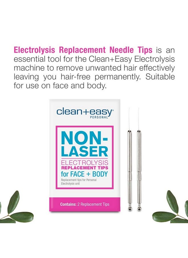 Clean + Easy Clean + Easy Non-Laser Electrolysis Replacement Tips for Face & Body, Pack of 2  - Image 3