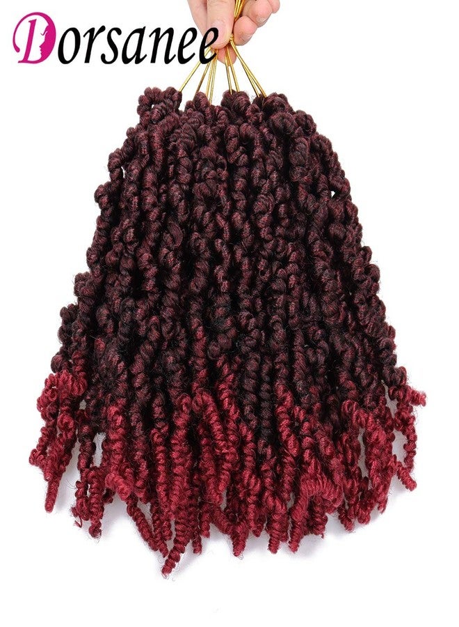 Dorsanee Pre-twisted Spring Twist Crochet Hair 8 Inch 4 Packs Short Curly Crochet Hair Pre Looped Crochet Braids Mini Passion Twists Fluffy Twist Synthetic Hair Extensions (8 Inch,Tbug#) - Image 4