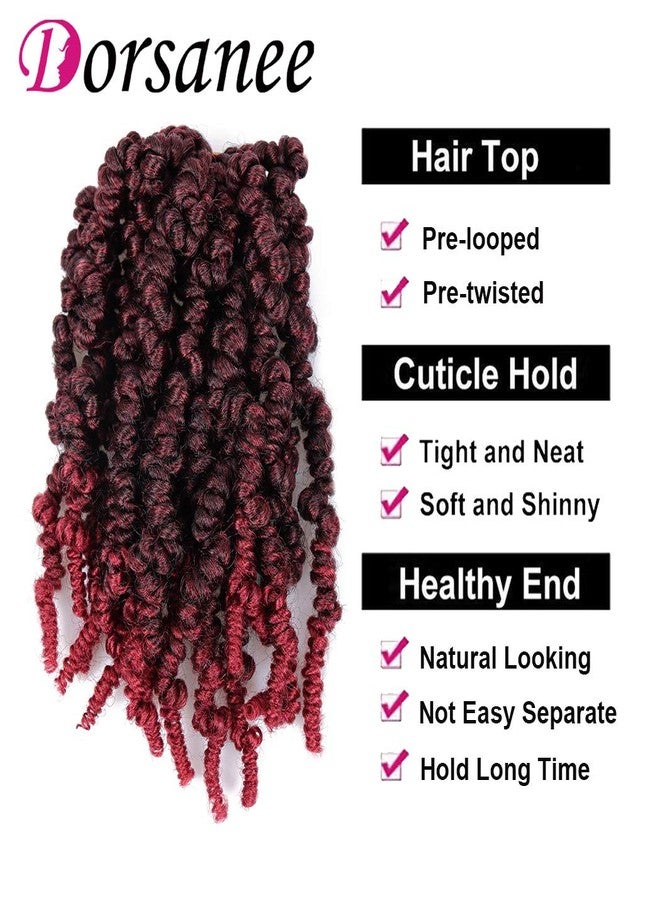 Dorsanee Pre-twisted Spring Twist Crochet Hair 8 Inch 4 Packs Short Curly Crochet Hair Pre Looped Crochet Braids Mini Passion Twists Fluffy Twist Synthetic Hair Extensions (8 Inch,Tbug#) - Image 3