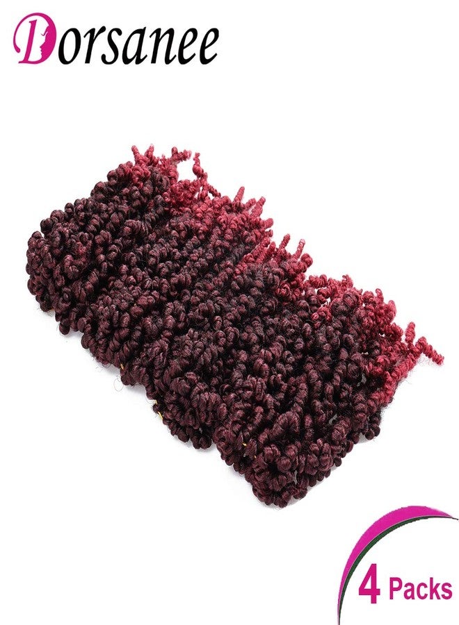 Dorsanee Pre-twisted Spring Twist Crochet Hair 8 Inch 4 Packs Short Curly Crochet Hair Pre Looped Crochet Braids Mini Passion Twists Fluffy Twist Synthetic Hair Extensions (8 Inch,Tbug#) - Image 2