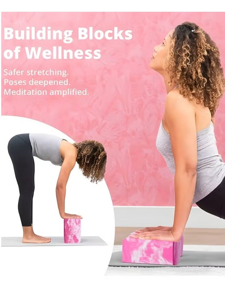 2 Pack High Density EVA Foam Yoga Blocks for Yoga Pilates Meditation Aid Balance Support Deepen Poses Body Stretching Non Slip Camouflage Design - Image 2
