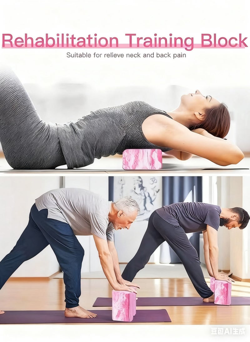 2 Pack High Density EVA Foam Yoga Blocks for Yoga Pilates Meditation Aid Balance Support Deepen Poses Body Stretching Non Slip Camouflage Design - Image 4