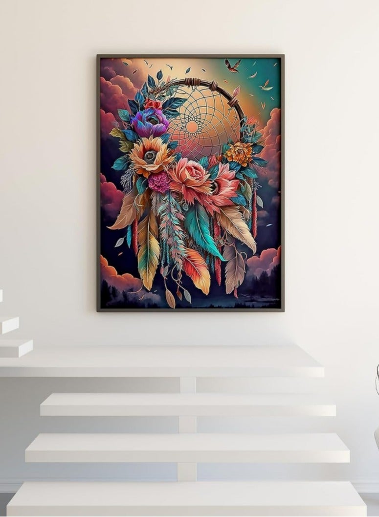 5D Dream Catcher Diamond Painting Kits for Adults Beginners,DIY Colorful Dreamcatcher Flowers Diamond Art - Image 4