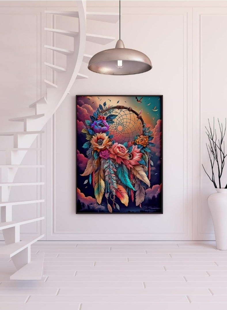 5D Dream Catcher Diamond Painting Kits for Adults Beginners,DIY Colorful Dreamcatcher Flowers Diamond Art - Image 2