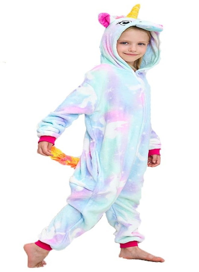 NewPlush Unisex Children Unicorn Pyjamas Halloween Kids Onesie Costume (6-8 Years, Star Horse) - Image 1