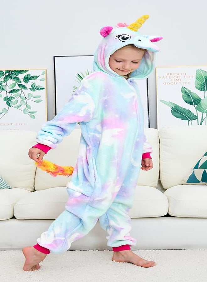 NewPlush Unisex Children Unicorn Pyjamas Halloween Kids Onesie Costume (6-8 Years, Star Horse) - Image 2