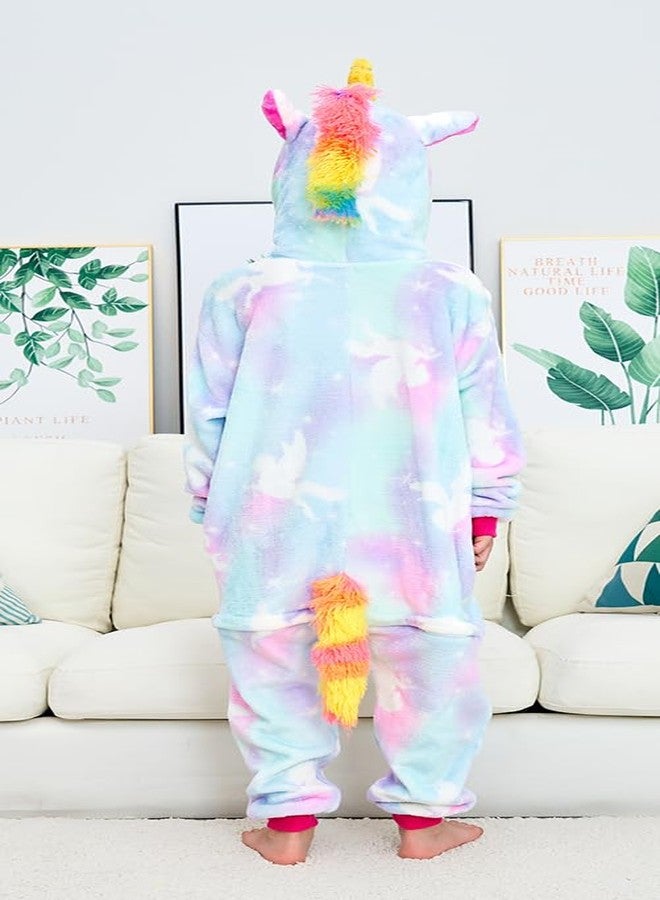 NewPlush Unisex Children Unicorn Pyjamas Halloween Kids Onesie Costume (6-8 Years, Star Horse) - Image 3