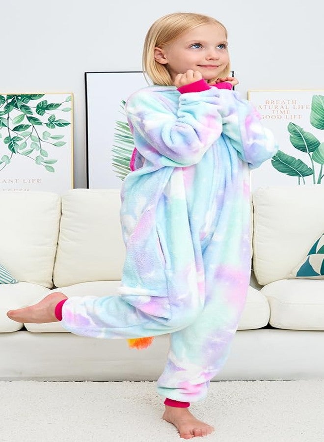 NewPlush Unisex Children Unicorn Pyjamas Halloween Kids Onesie Costume (6-8 Years, Star Horse) - Image 4