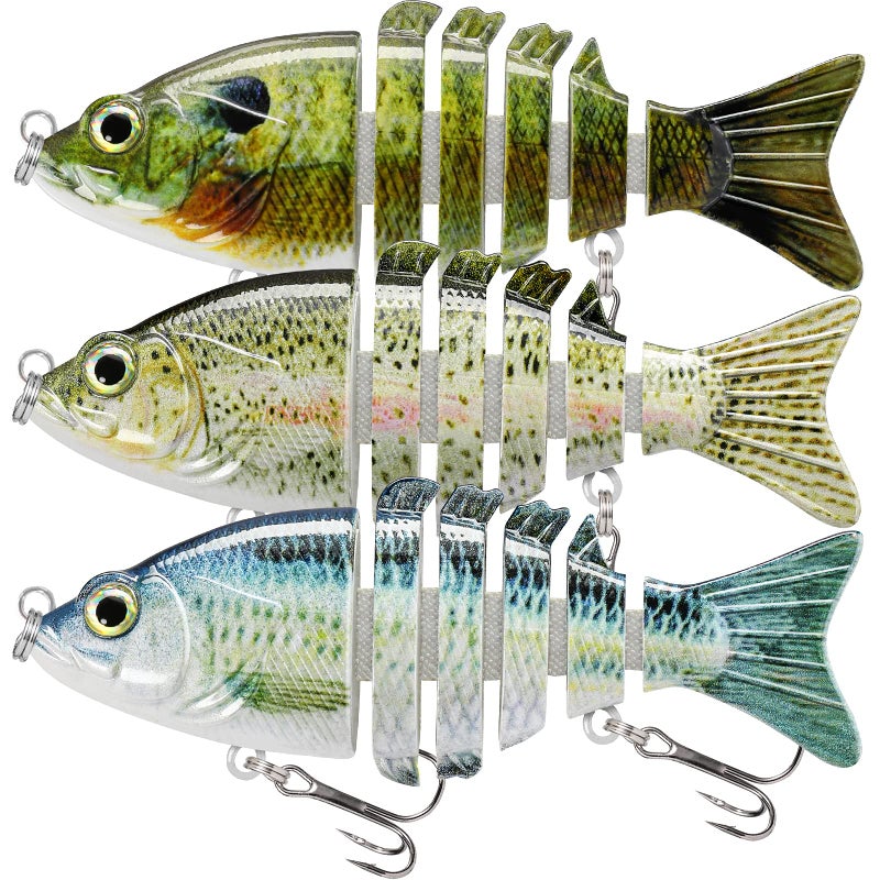 TRUSCEND Fishing Lures for Bass Trout Swimbaits for Bass Fishing Segmented Multi Jointed Swim Baits Slow Sinking Swimming Lures for Freshwater Saltwater Fishing Gear Lure Kit Fishing Gifts Plugs - Image 1