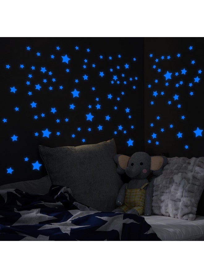 Robmoda Glow in The Dark Stars for Ceiling, Luminous Wall Sticker, Kids Bedroom Wall Decal, Sticky Fluorescence Star, Gift for Boys and Girls (Blue) - Image 3