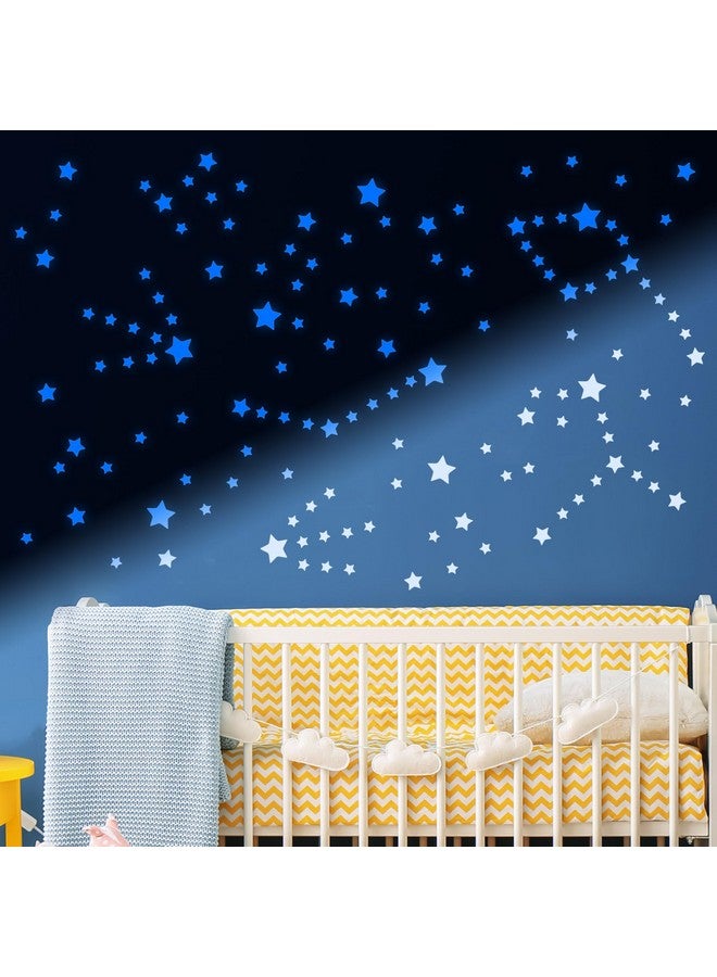 Robmoda Glow in The Dark Stars for Ceiling, Luminous Wall Sticker, Kids Bedroom Wall Decal, Sticky Fluorescence Star, Gift for Boys and Girls (Blue) - Image 4