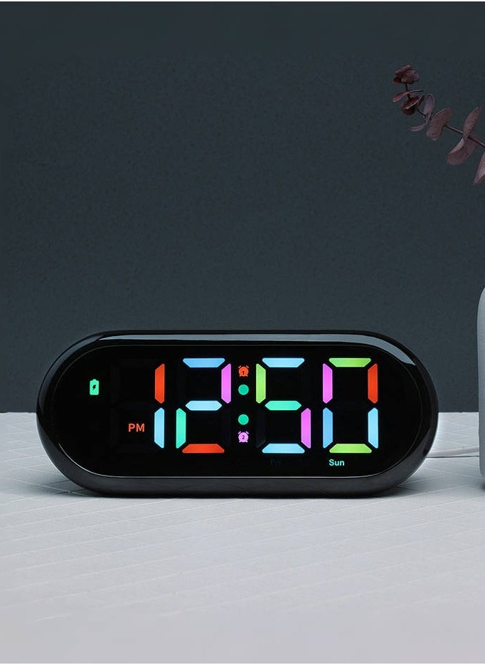 Clock Art - Alarm Clock with Colorful  LED Display, Ambient Light, Visual Countdown, and Date Function for Students, Professionals, and Kids - Image 1