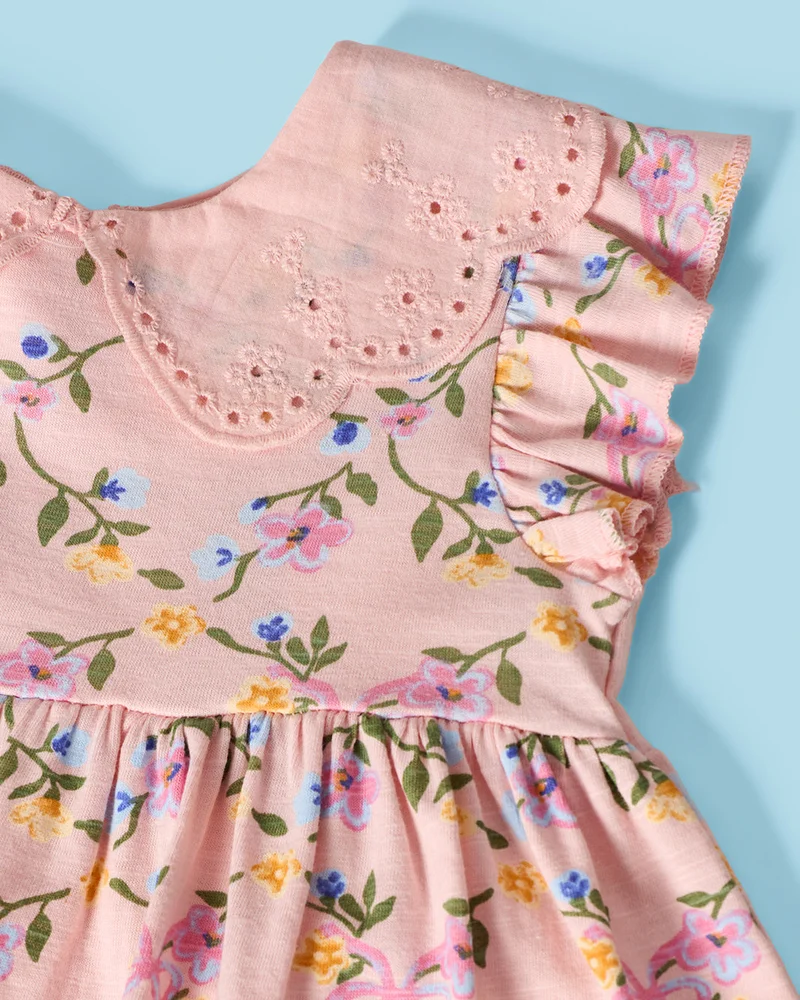 Redtag Infant Girls Pink Printed Dress
