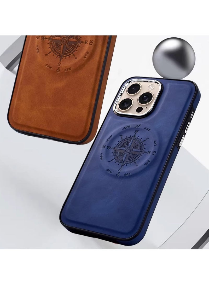 Brown Iphone 16promax Magnetic Shell Leather All -Inclusive Mobile Phone Case Magnetic Back Cover, Mobile Phone Case With Strong Magnetic Anti -Fall Case Is Suitable For Apple 16promax (2024) - Image 2