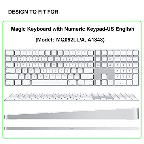 ProElife Ultra Thin Silicone Keyboard Cover Protector for 2019-2017 Apple iMac Magic Keyboard with Numeric Keypad A1843 Full Size Wireless Bluetooth Numeric Keyboard, US Enter (Black) - Image 2