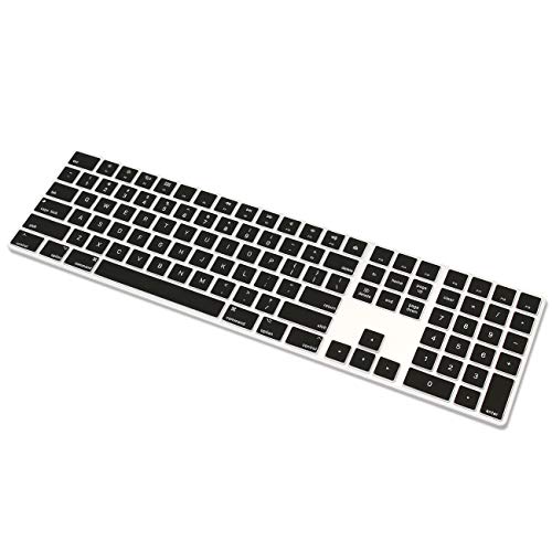 ProElife Ultra Thin Silicone Keyboard Cover Protector for 2019-2017 Apple iMac Magic Keyboard with Numeric Keypad A1843 Full Size Wireless Bluetooth Numeric Keyboard, US Enter (Black) - Image 1
