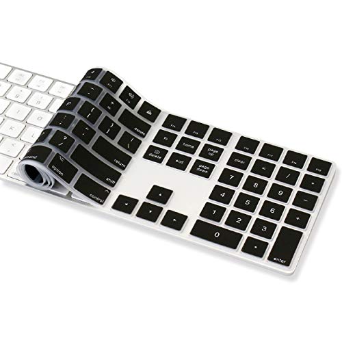ProElife Ultra Thin Silicone Keyboard Cover Protector for 2019-2017 Apple iMac Magic Keyboard with Numeric Keypad A1843 Full Size Wireless Bluetooth Numeric Keyboard, US Enter (Black) - Image 5