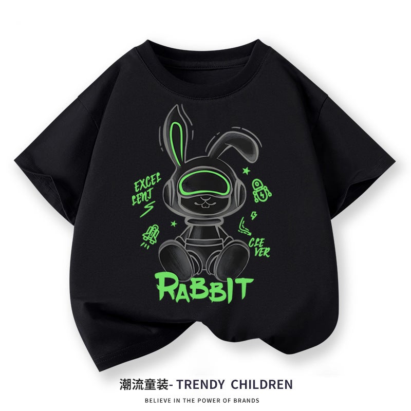 Boys' Cotton Short-sleeved T-shirt 2025 New Fashionable Children's Summer Children's Top Fashionable Boys Casual Children's Wear - Image 1