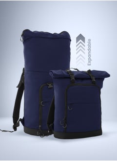 PARAJOHN Rolltop Rucksack/Backpack - Waterproof Backpack For Women and Men - Rucksack For Travel and Work (Blue)  - Image 4