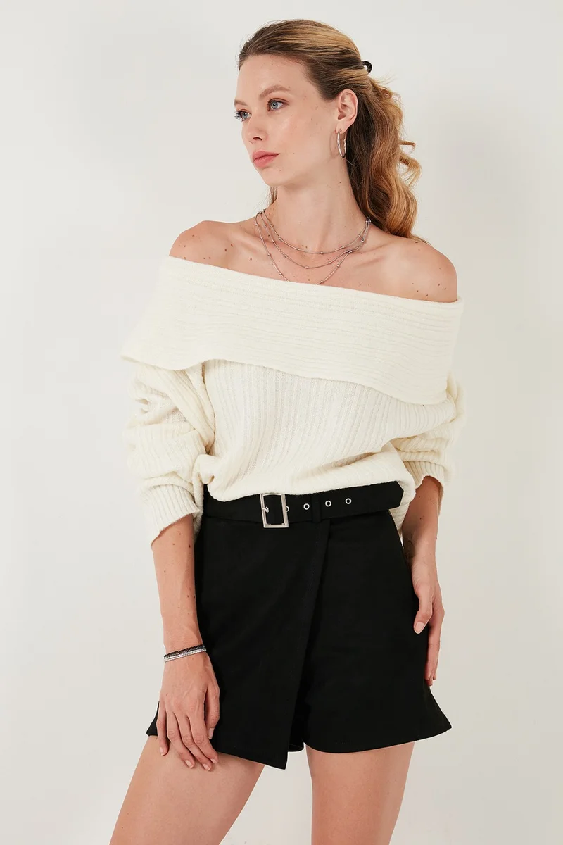 Lela Standard Fit Madonna Collar Knitwear Sweater Women's Sweater 4615216