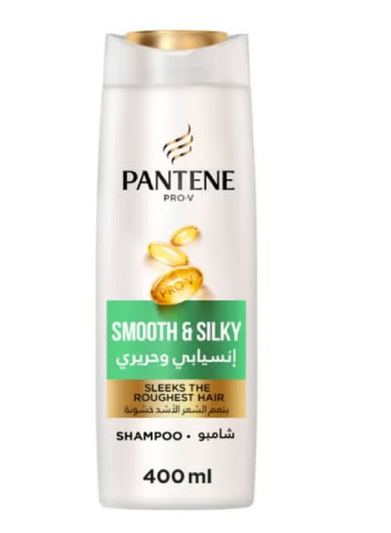 Pantene Pro-V Smooth And Silky Shampoo Sleeks Roughest Hair 400ml 