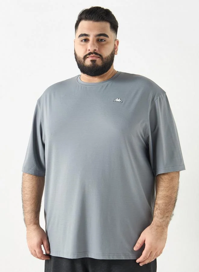 Kappa Kappa Textured T-shirt with Short Sleeves and Crew Neck